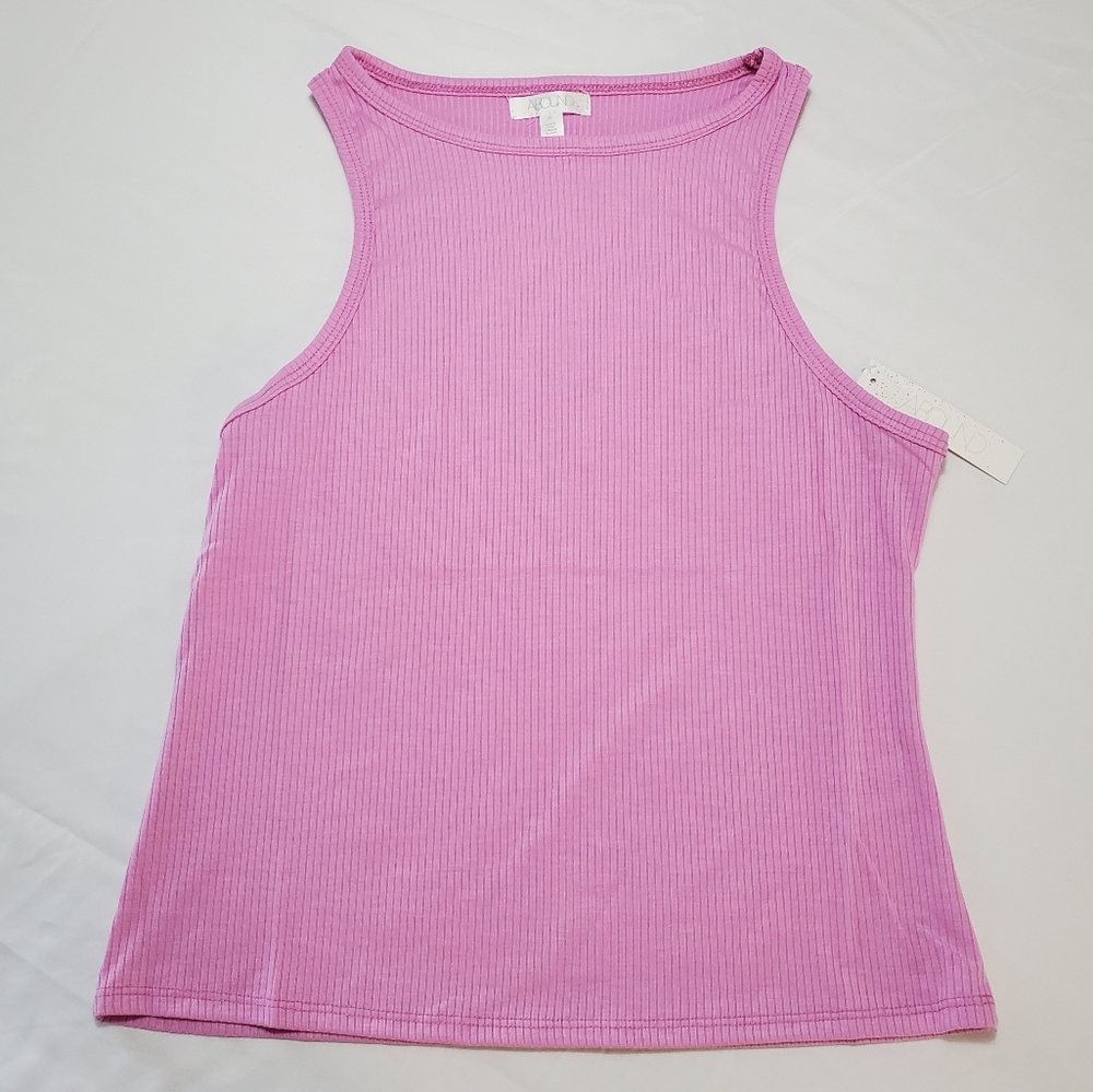 Abound Rib Knit Tank Size M Purple Tulip - Picture 2 of 3